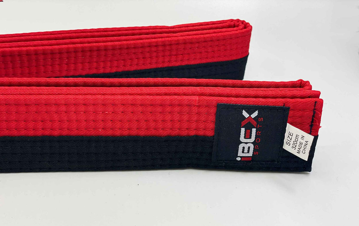 Martial Arts Poom Belt Half Red & Half Black IBEX Sports IBEX SPORTS