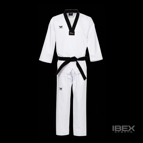 Tusah Classic Taekwondo Black V Neck Dan Uniform – WT approved black V-neck dobok