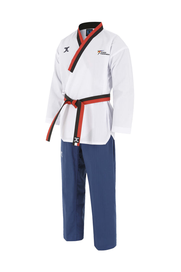 jc poomsae, winner fabric, male uniform, dobok, world taekwondo, martial arts