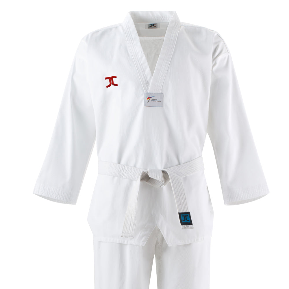 TAEKWO Yamasaki V2 Ribbed Taekwondo Uniform - 8oz Black V-Neck