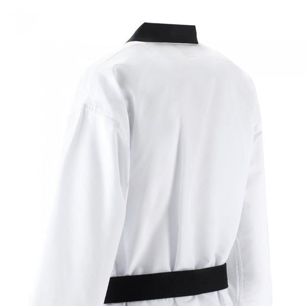 JCalicu Champion Black V-Neck Uniform World Taekwondo Apporved