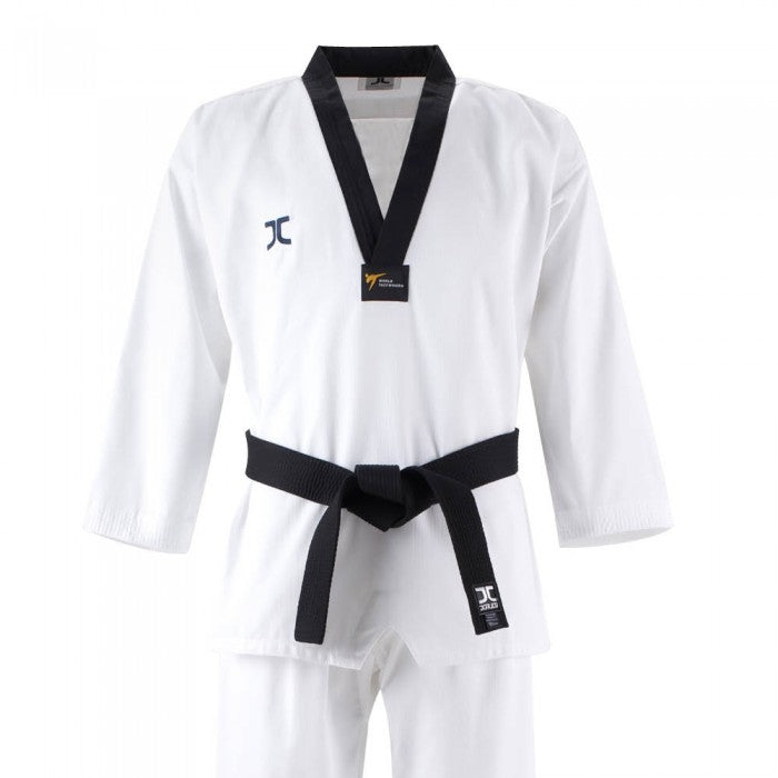 JCalicu Club Black V-Neck Uniform - World Taekwondo Approved